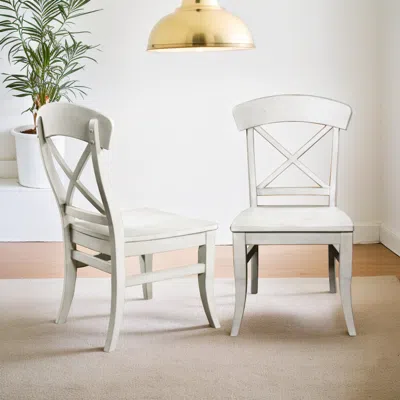 Streamdale Furniture Streamdale Cross-back Dining Side Chairs In Set Of 2