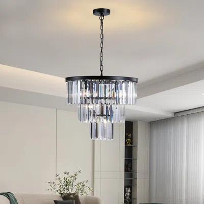 Streamdale Furniture Streamdale Crystal Chandelier Pendant, 19.7" Dia, Dining/bedroom/living Room