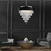 Streamdale Furniture Streamdale Crystal Chandelier Round Luxury Lamp In Black