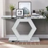 Streamdale Furniture Streamdale Crystal Hexagon Mirror Console Table