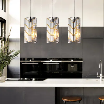 Streamdale Furniture Streamdale Crystal Pendant Light - 3 Pack, Adjustable Hanging Lamp
