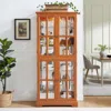 Streamdale Furniture Streamdale Curio Cabinet, Glass Doors, Adjustable Shelves, Dark Oak