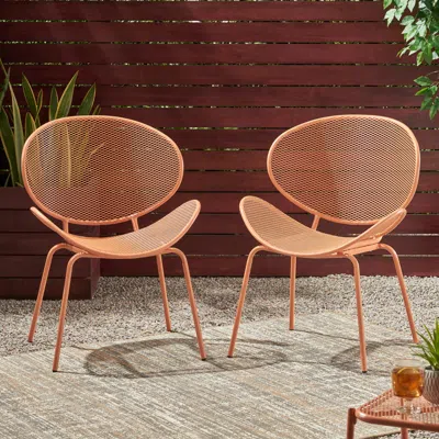 Streamdale Furniture Streamdale Curvaceous Mesh Outdoor Chair Set With Durable Metal Frame