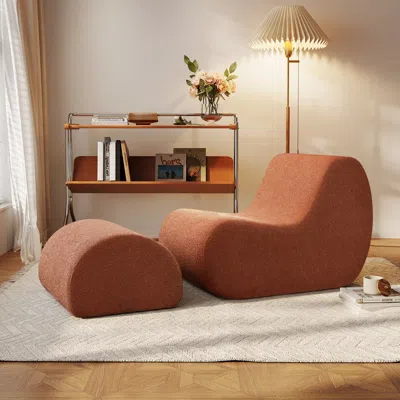 Streamdale Furniture Streamdale Curved Accent Chair & Ottoman - Elegant Comfort