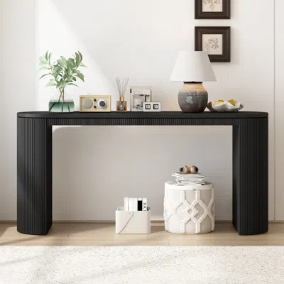 Streamdale Furniture Streamdale Curved Console Table - Stripe Design - Living/entry