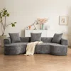 Streamdale Furniture Streamdale Curved Corduroy Sofa With Pillows