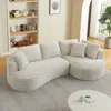 Streamdale Furniture Streamdale Curved L-shape Sectional Sofa: Minimalist Design, Comfy Sleeper Couch In Gray