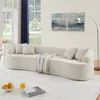 Streamdale Furniture Streamdale Curved Lamb's Wool Fabric Modular Sectional Sofa - Beige