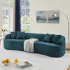 Streamdale Furniture Streamdale Curved Modular Lamb's Wool Sectional Sofa - Blue
