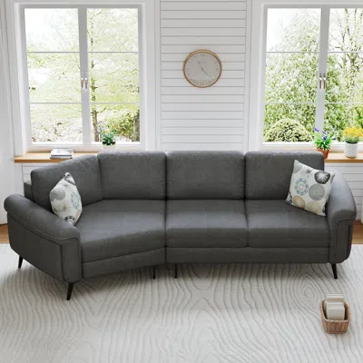 Streamdale Furniture Streamdale Curved Sofa With Pillows
