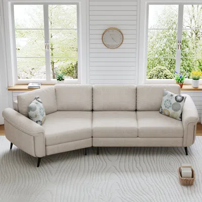 Streamdale Furniture Streamdale Curved Sofa With Pillows