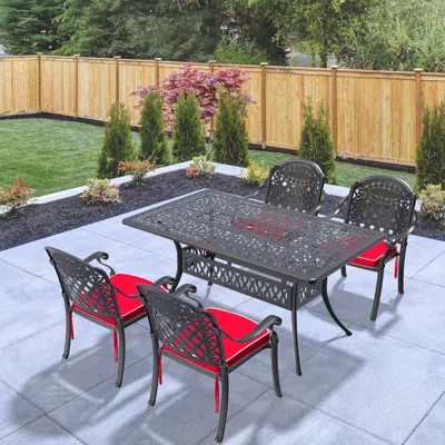 Streamdale Furniture Streamdale (cushions In Random Colors)5-piece Set Of Cast Aluminum Patio Furniture With Cushions