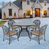 Streamdale Furniture Streamdale (cushions In Random Colors)5-piece Set Of Cast Aluminum Patio Furniture With Cushions