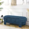 Streamdale Furniture Streamdale Dark Blue Linen Storage Bench (51.5")
