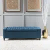 Streamdale Furniture Streamdale Dark Blue Storage Ottoman With Tufted Top (20.5"d X 51"w X 17"h)