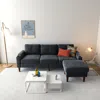Streamdale Furniture Streamdale Dark Gray Convertible Combo Sofa With Storage Cabinet & Footstool