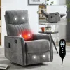 Streamdale Furniture Streamdale Dark Grey Heat & Massage Rocker Recliner In Gray