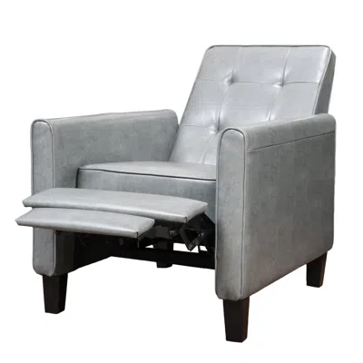 Streamdale Furniture Streamdale Dark Grey Push Back Recliner - 26.75" Wide - Compact & Stylish