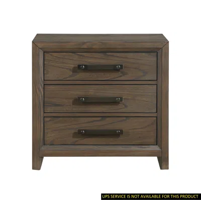 Streamdale Furniture Streamdale Dark Walnut Finish Nightstand Of 3 Drawers Classic Design Bedroom