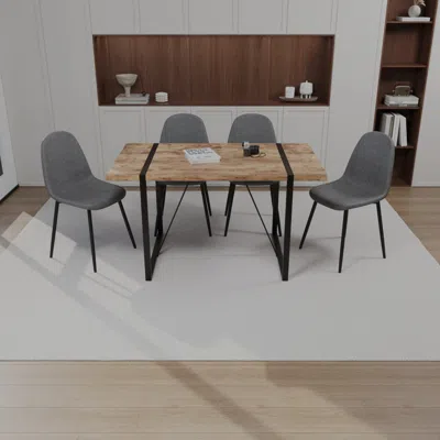 STREAMDALE FURNITURE STREAMDALE DARK WOOD DINING SET (TABLE & 4 CHAIRS)
