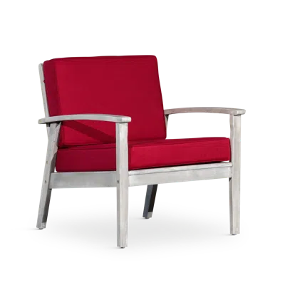 Streamdale Furniture Streamdale Deep Seat Eucalyptus Chair Silver Gray Finish