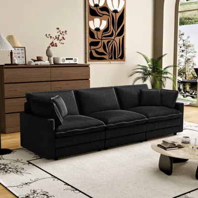 Streamdale Furniture Streamdale Deep Seat Modular Sectional Sofa - Black