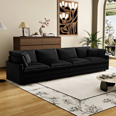 Streamdale Furniture Streamdale Deep Seat Modular Sectional Sofa - Black