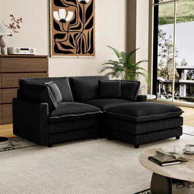 Streamdale Furniture Streamdale Deep Seat Modular Sectional Sofa - Black