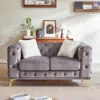 Streamdale Furniture Streamdale Deluxe Velvet Chesterfield Sofa With Tufted Buttons, 2 Pillows