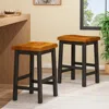Streamdale Furniture Streamdale Denise Austin Toluca Walnut Saddle Counter Stool - Set Of 2