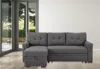 Streamdale Furniture Streamdale Destiny Dark Gray Linen Reversible Sleeper Sectional Sofa
