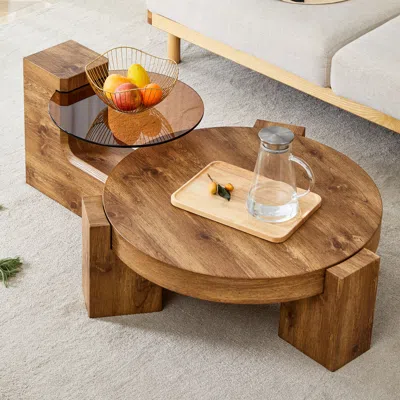 Streamdale Furniture Streamdale Detachable Double-decker Coffee Table With Flexible Design