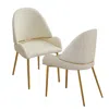 Streamdale Furniture Streamdale Dining Chair With Pu Leather Color Metal Legs (set Of 2)