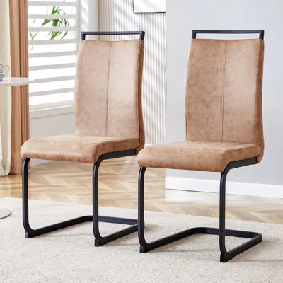 Streamdale Furniture Streamdale Dining Chairs, Tech Cloth High Back Upholstered Side Chair (set Of 2)