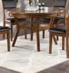 Streamdale Furniture Streamdale Dining Room Furniture Walnut Rubber Wood Mdf Round Table 1pc Table W Shelve
