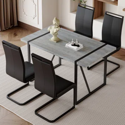 Streamdale Furniture Streamdale Dining Table And 4 Pu Chairs