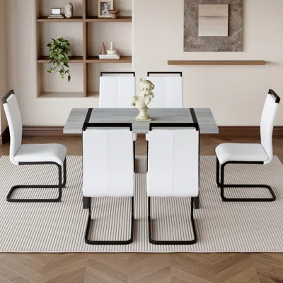 Streamdale Furniture Streamdale Dining Table And 6 Pu Chairs