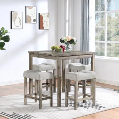 Streamdale Furniture Streamdale Dining Table, Bar Table And Chairs Set, 5 Piece Set