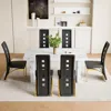 Streamdale Furniture Streamdale Dining Table Set - White Marble, 6 Chairs