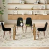 Streamdale Furniture Streamdale Dining Table Set: Tempered Glass & Linen Chairs