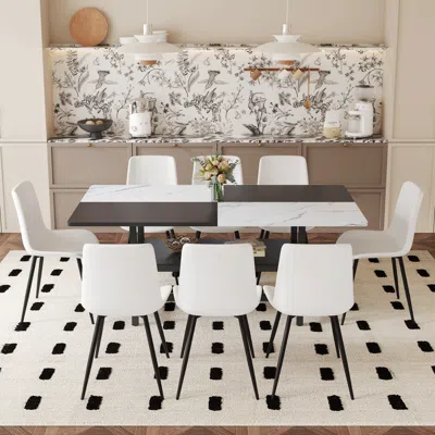 Streamdale Furniture Streamdale Dining Table Set With Storage & 8 Chairs