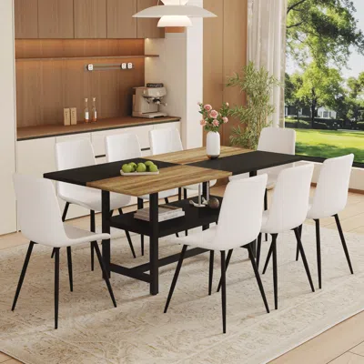 Streamdale Furniture Streamdale Dining Table Set With Storage & 8 Chairs