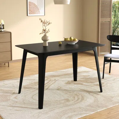 Streamdale Furniture Streamdale Dining Table Solid Wood Legs, Black