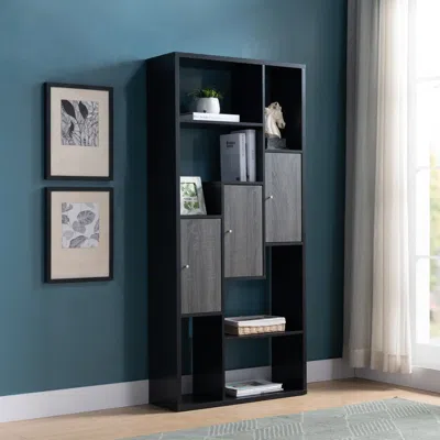 Streamdale Furniture Streamdale Display Cabinet Black Distressed Grey