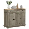 Streamdale Furniture Streamdale Distressed Gray Kitchen Cabinet With Wood Top