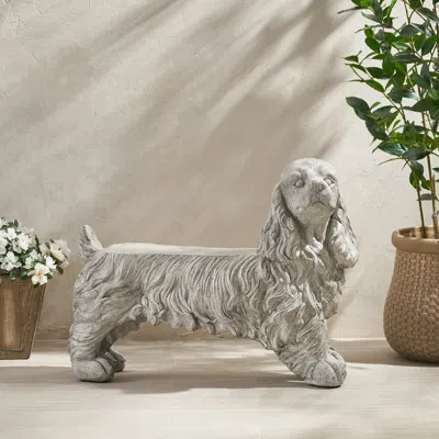 Streamdale Furniture Streamdale Dog Statue Bench - Garden Accent Seating