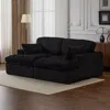 Streamdale Furniture Streamdale Double Chaise Lounge Sleeper Sofa Bed - Black In Black