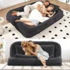 Streamdale Furniture Streamdale Double Dog Bed Sofa Couch, Extra Large, Adjustable, Chenille Black In Black