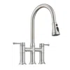 Streamdale Furniture Streamdale Double Handle Bridge Kitchen Faucet With Pull-down Spray Head