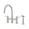Streamdale Furniture Streamdale Double Handle Bridge Kitchen Faucet With Side Spray